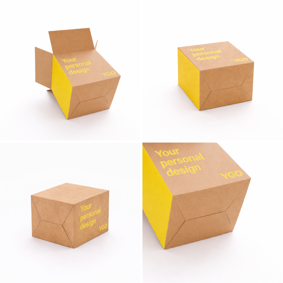 Квадратная четырехклапанная коробка с дном 1-2-3 (Bottom Slotted Container)