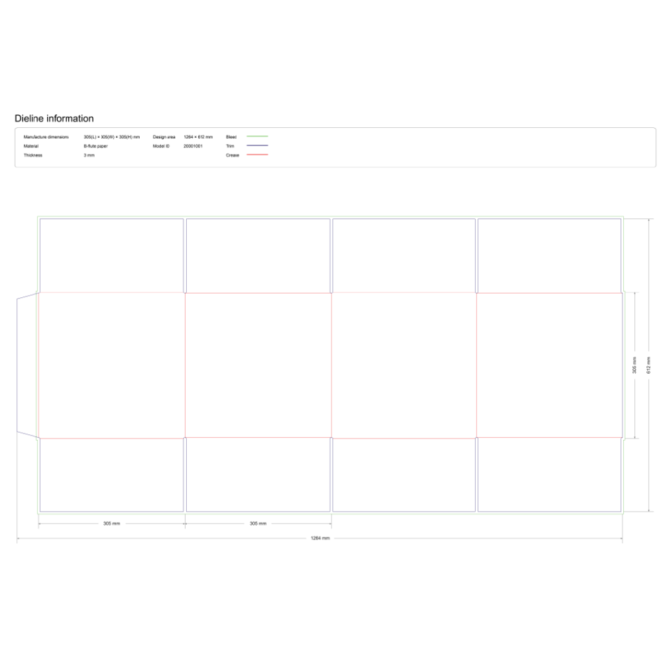 Квадратная четырехклапанная коробка (Corrugated Slotted Container / RSC)