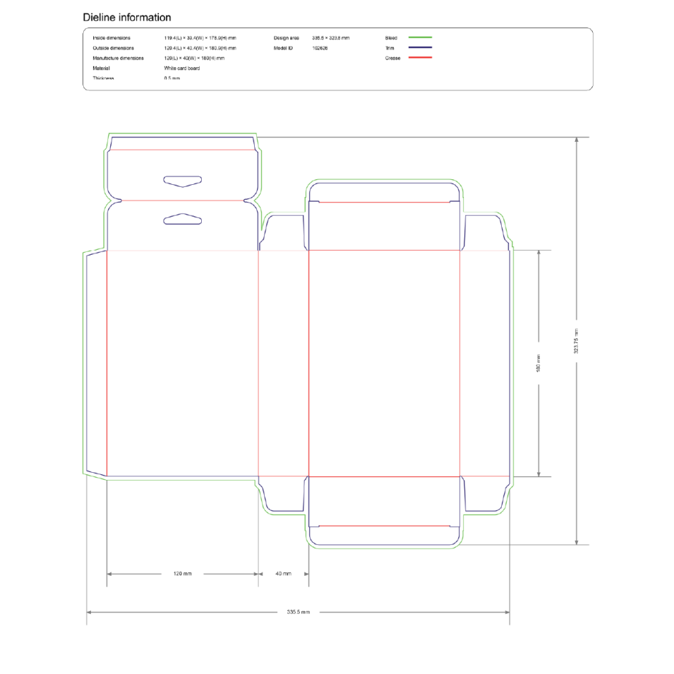 Коробка с подвесом и дополнительной панелью (5 Panel Hanger Tuck End)