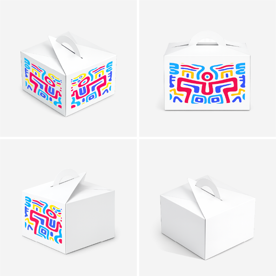 Самосборная коробка для тортов (No Glue Cake Boxes)